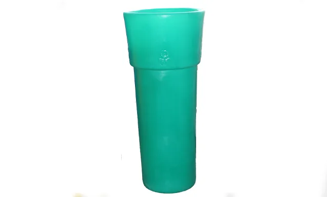 A tall cylindrical vase