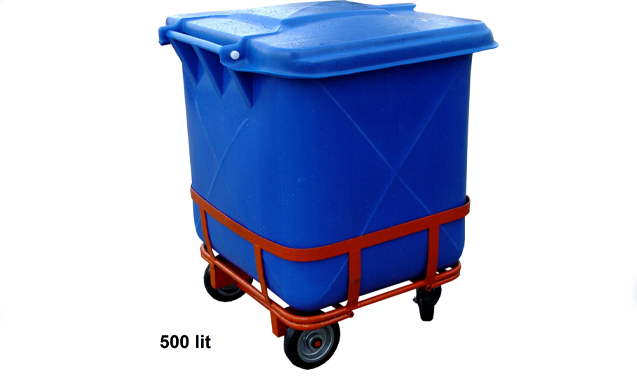 500 liter bucket with chassis and wheels
